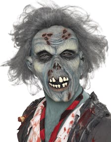 Rotten Zombie - Heldekkende Latexmaske med Hår