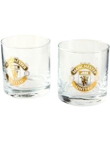 2 stk Lisensierte Manchester United Whiskey Glass med Gulltrykk