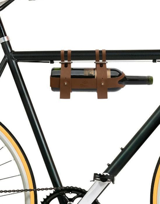 Leather Wine Bike Caddy - Flaskeholder til cykler i - Ting & Sager - Cool Dtuff - TUSIND