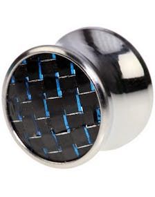 Carbon Fiber - Blå Piercing Plugg