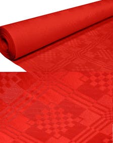 8 meter Rød Papirduk på Rull med Damaskmønster