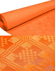 8 meter Orange Papirduk på Rull med Damaskmønster