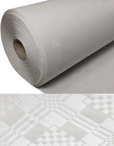 100 meter Hvit Papirduk på Rull med Damaskmønster
