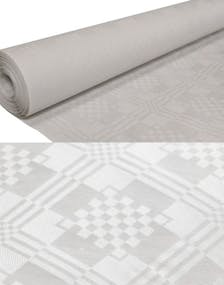 8 meter Hvit Papirduk på Rull med Damaskmønster
