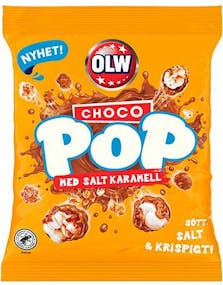 OLW Choco Pop Salt Karamell - Sjokoladetrukket Popcorn 80 gram