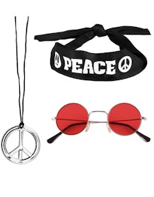Hippiesett - Hodebånd, Briller og Smykke